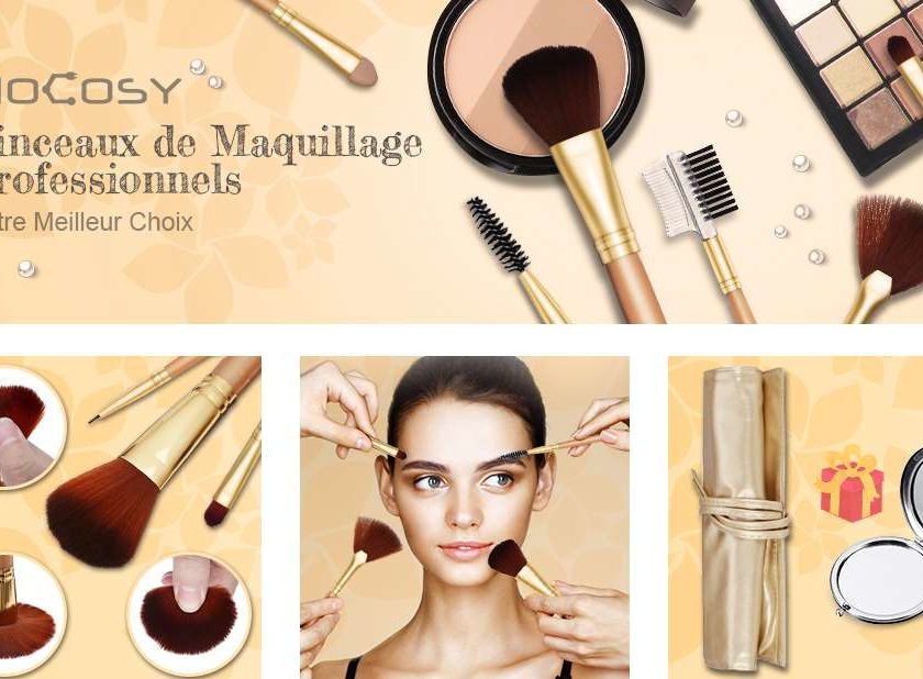 Set De 12 Pinceaux De Maquillage Et Miroir De Poche Avec Pochette Hocosy