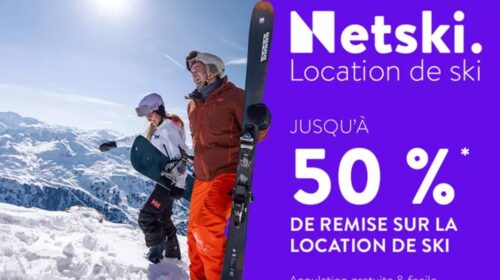 Bon de réduction sur Netski (location de ski) : 40% à 50% de remise pour 3€ ou 5€