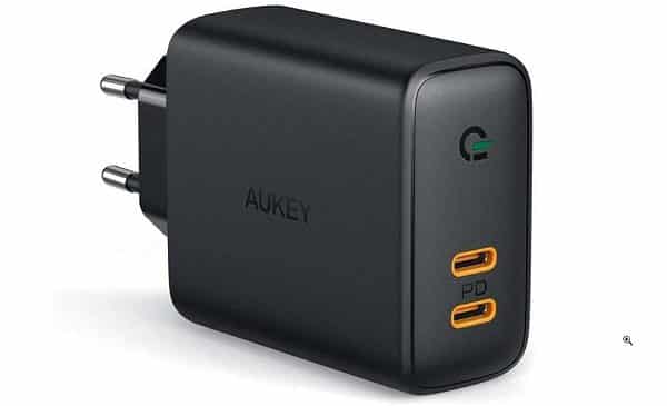 Chargeur Secteur 2 Ports Usb C Power Delivery 3.0 Aukey Pa D2