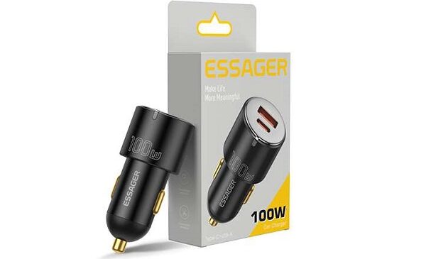 chargeur voiture double usb c power delivery 3.0 + usb a essager f698