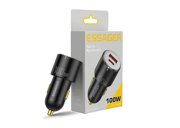 chargeur voiture double usb c power delivery 3.0 + usb a essager f698