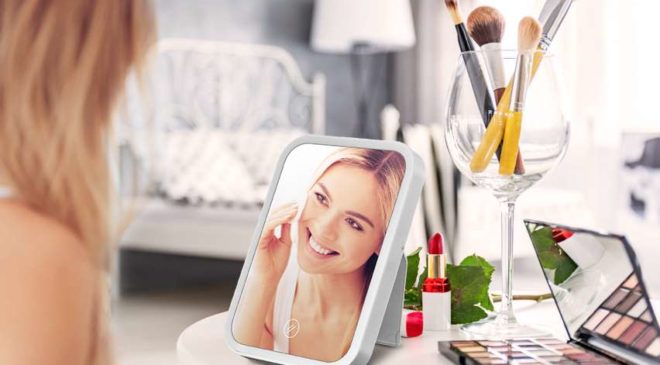 Miroir De Maquillage Led Hocosy Interrupteur Tactile, Luminosité Réglable, Portable