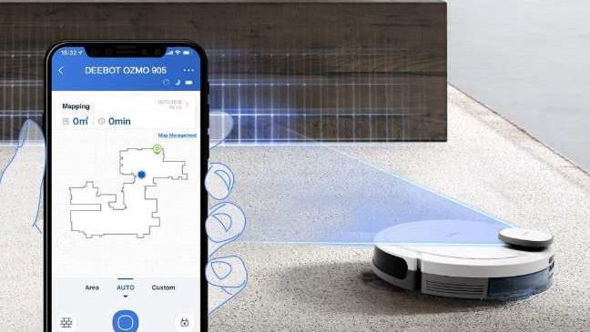 Robot Aspirateur Laveur Connecté 2 En 1 Ecovacs Deebot Ozmo 905