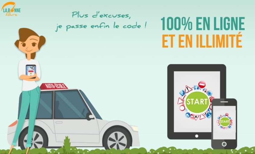 19,90€ 1 an d’abonnement apprentissage code de la route illimité avec La Bonne Allure (3 mois 12€ / 6 mois 17€)