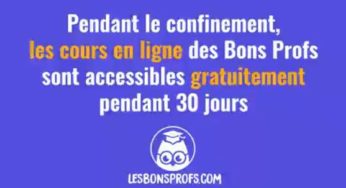 1 mois gratuit à la plateforme Les Bons Profs (soutiens scolaire collège et lycée ) sans engagement ni obligation d’achat !