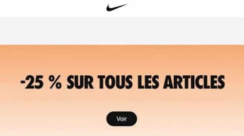 25% De Reduction Sur Tout Le Site Nike (dont Promo)