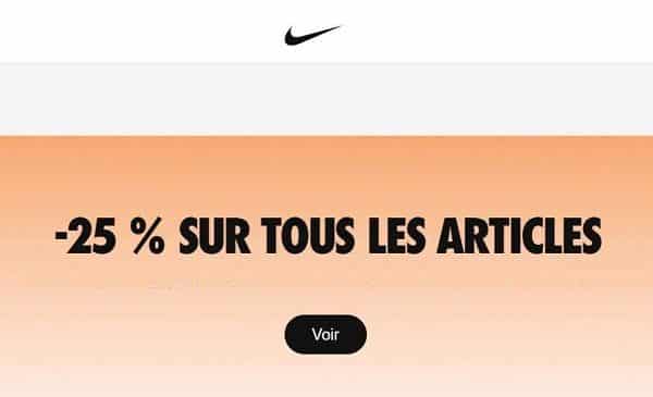 25% De Reduction Sur Tout Le Site Nike (dont Promo)