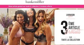 3ème article gratuit sur toute la collection Lingerie Hunkemöller + Livraison domicile offerte sans minimum