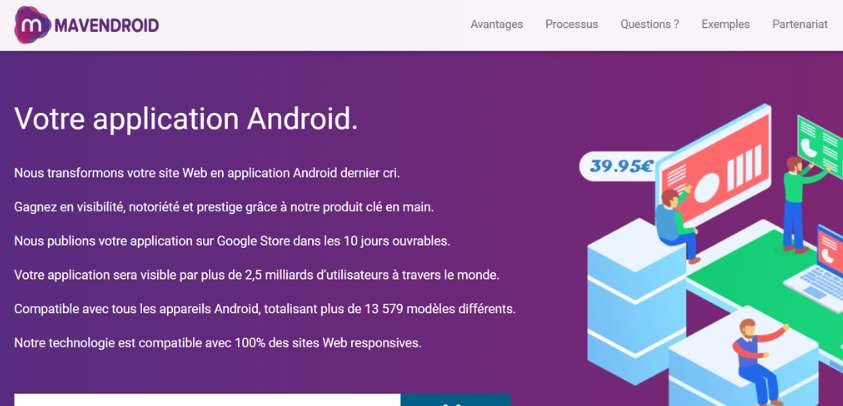 Création et publication application Android clé en main pas chère ! moins de 40€ avec Mavendroid (publication sur Google Play sous 10 jours)