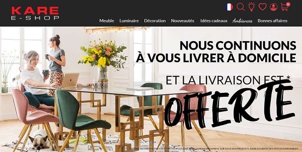 Livraison gratuite sur toutes les commandes sur KARE DESIGN (Décoration et mobilier contemporain)