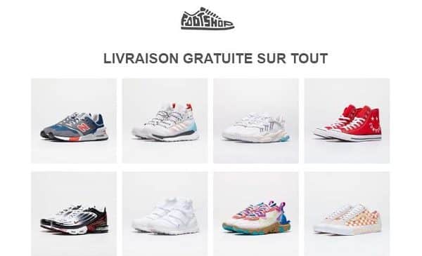 Livraison Gratuite Sur Toutes Les Commandes Sur Le Site Footshop (sneakers... )