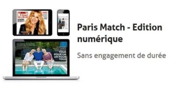 Offre Paris Match – Edition numérique : 5€/mois sans engagement de durée