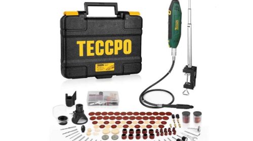 Coffret Outil Multifonction Rotatif Teccpo Et 120 Accessoires Dont Support Extensible Embouts