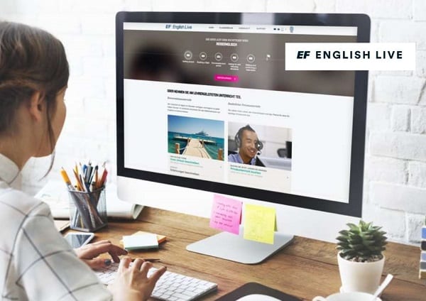 1 mois d’abonnement gratuit à EF English Live sans engagement (pour apprendre l’anglais en ligne avec des professeurs live)