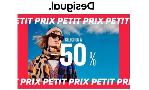 50% de remises sur une sélection desigual de vêtements