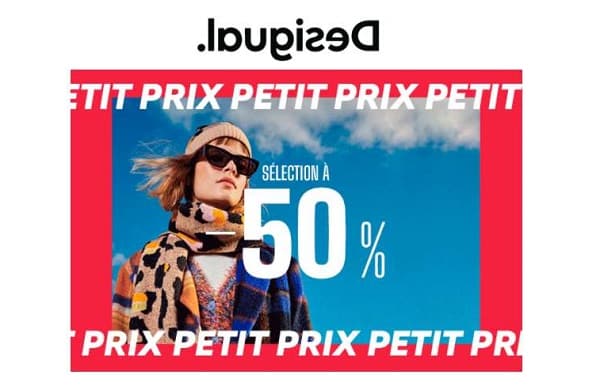 50% de remises sur une sélection Desigual de vêtements (femme, homme et enfant)