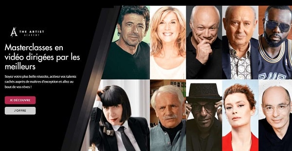 60% de remise sur les masterclass en ligne the artist academy