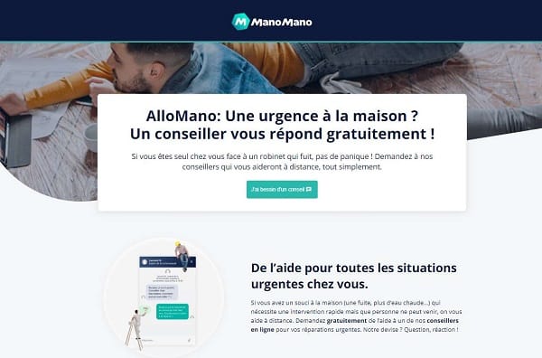 Aide gratuite en ligne par des professionnels sur les petits travaux avec AlloMano de ManoMano (Petits travaux, Plomberie, Electricité)