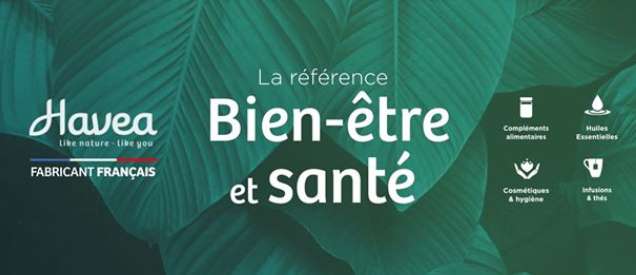 Livraison gratuite sans minimum sur HAVEA (compléments alimentaires, huiles essentielles, cosmétiques Bio et infusions)