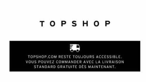 Livraison Gratuite Sur Toutes Les Commande Sur Topshop Et Promo