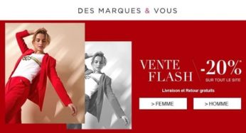 Vente Flash Des Marques & Vous : 20% de remise sur tout le site + livraison gratuite