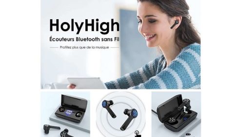 écouteurs Bluetooth Sans Fils Holyhigh A1 (bluetooth 5.0, Boitier De Charge 25 Heures D'autonomie)