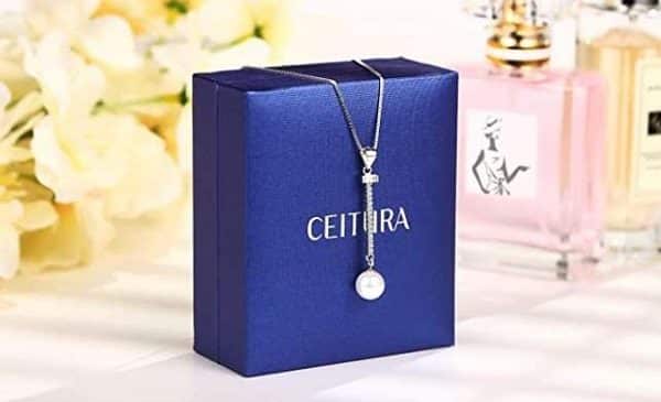 Le Collier En Argent Avec Pendentif Perle C'eitura (livré Avec Coffret)