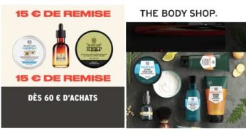 15€ de reduction sur votre commande The Body Shop dès 60€ + livraison gratuite