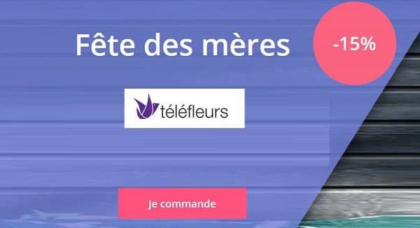 15% de remise sur Téléfleurs pour envoyer des fleurs pour la fête des mères 💐