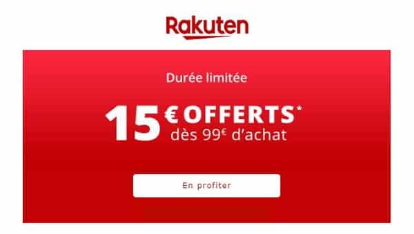 15€ De Remise Sur Rakuten Pour 99€ D’achats