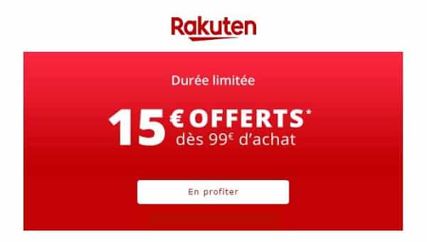 15€ De Remise Sur Rakuten Pour 99€ D’achats