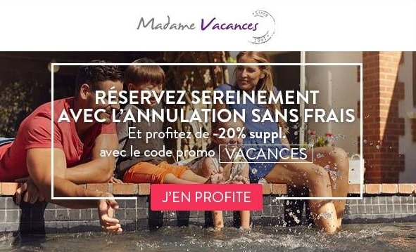 20% De Remise Supplémentaire Sur Madame Vacances Et Annulation Sans Frais