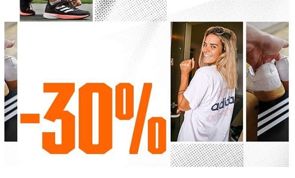 30 % supplémentaires sur les articles Adidas déjà en promotion + livraison gratuite