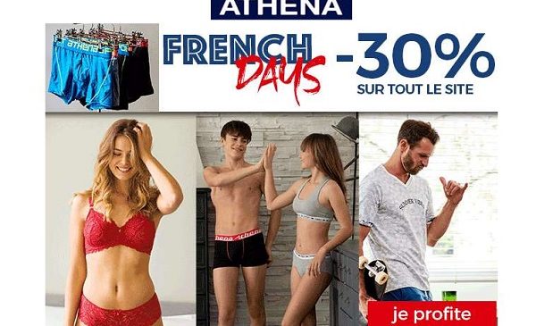 30% sur tout pour les french days athéna