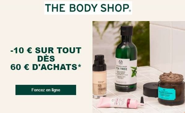 60€ D'achat Sur The Body Shop = 10€ De Remise Immédiate