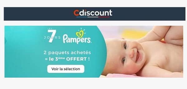 LES 7 JOURS PAMPERS : 2 paquets de couches achetés = 1 gratuit