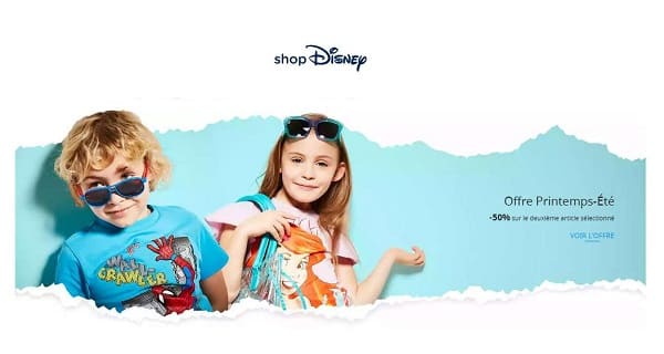 Offre Printemps été Shop Disney 1 Acheté = 50% Sur Le Deuxième Article