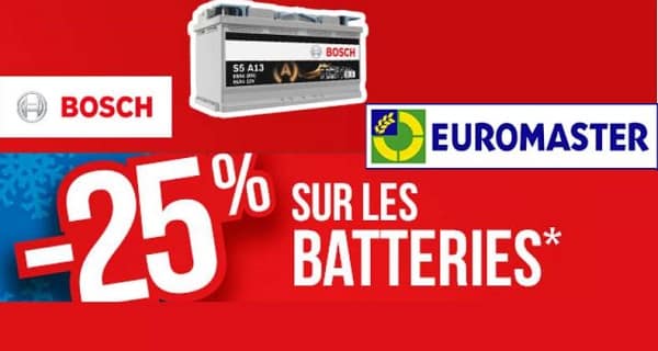 Opération Batterie Auto Bosch 25% De Remise Immédiate Sur Euromaster