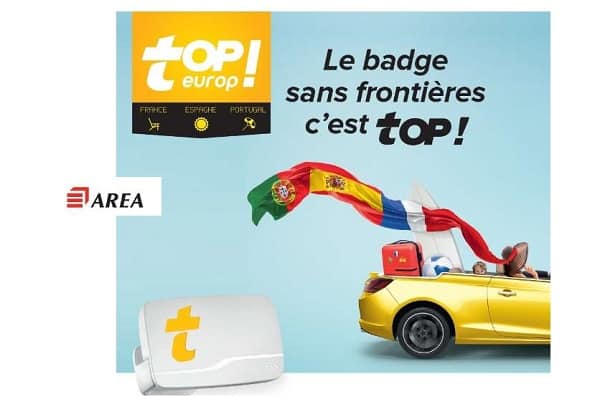 5€ le badge télépéage topEurop AREA (autoroutes France, Espagne et Portugal) au lieu de 15€