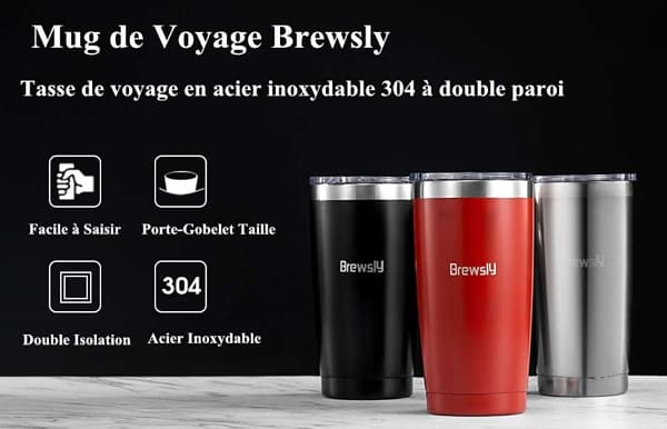 Mug Thermos Isotherme Double Paroi 600ml Brewsly