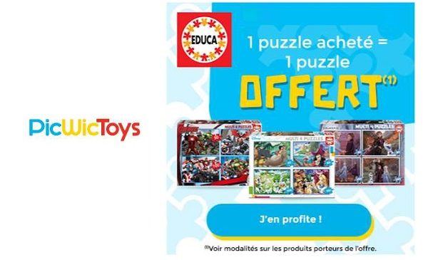 1 Puzzle Educa Acheté = Le Second Gratuit Sur Picwictoys