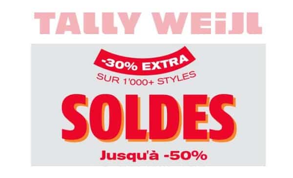 30% de remise extra sur les prix déjà réduits sur tally weijl