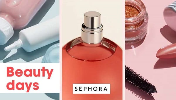 Beauty Days Sephora : 25% sur une large sélection (parfum, soin, solaire, maquillage…) dès 49€ d’achats