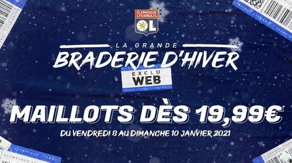 Braderie Olympique Lyonnais : jusqu’à demain les produits OL à prix réduits (tenues, accessoires, vêtements…)