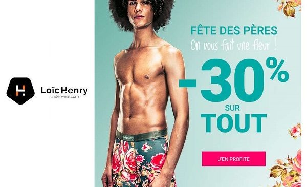 Pour La Fête Des Pères Loïc Henry Offre 30% De Remise Sur Tout (sous Vêtements Masculin)