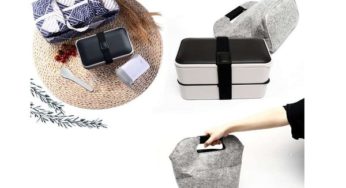 15,39€ boite à lunch double compartiments, couverts et lunchbag isotherme Fun Life (compatible micro-ondes, lave-vaisselle et congélateur)