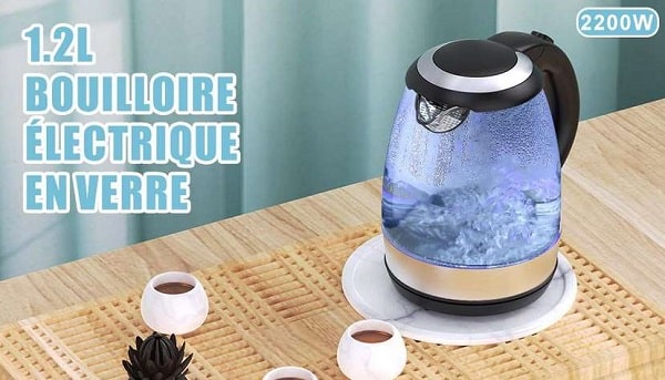 bouilloire électrique en verre sans fil cocoda