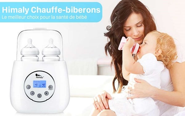 11,99€ le chauffe biberon multifonction double Himaly (chauffe Biberon, stérilisateur, affichage digital…)