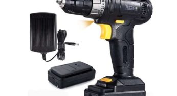 BRICO 21,97€ sacoche avec perceuse visseuse compacte sans fil TECCPO TDCD02P 12V + 2 batteries + 27 accessoires