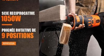 Brico : 59,99€ scie sabre 1050W avec poigné rotative Tacklife RPRS03A + 6 lames – port inclus